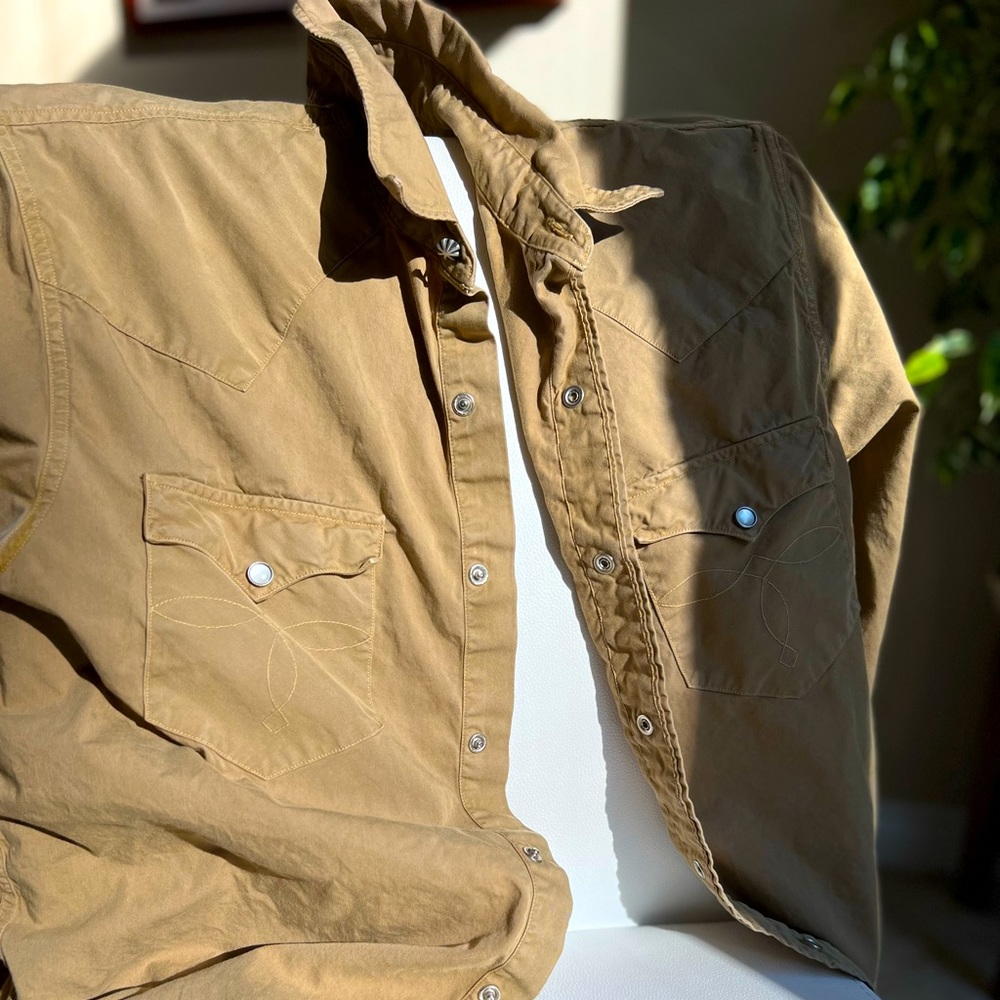 RRL GORGEOUS KHAKI WESTERN SHIRT!  Never worn!